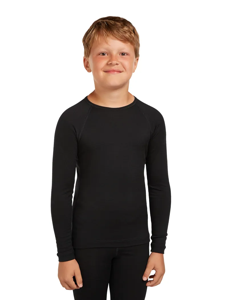 Icebreaker Kids 200 Oasis Long Sleeved Crew Tee - Black-3