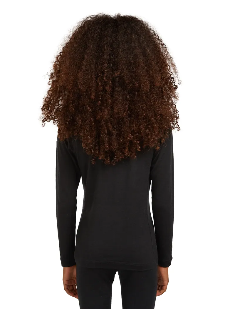 Icebreaker Kids 200 Oasis Long Sleeved Crew Tee - Black-4