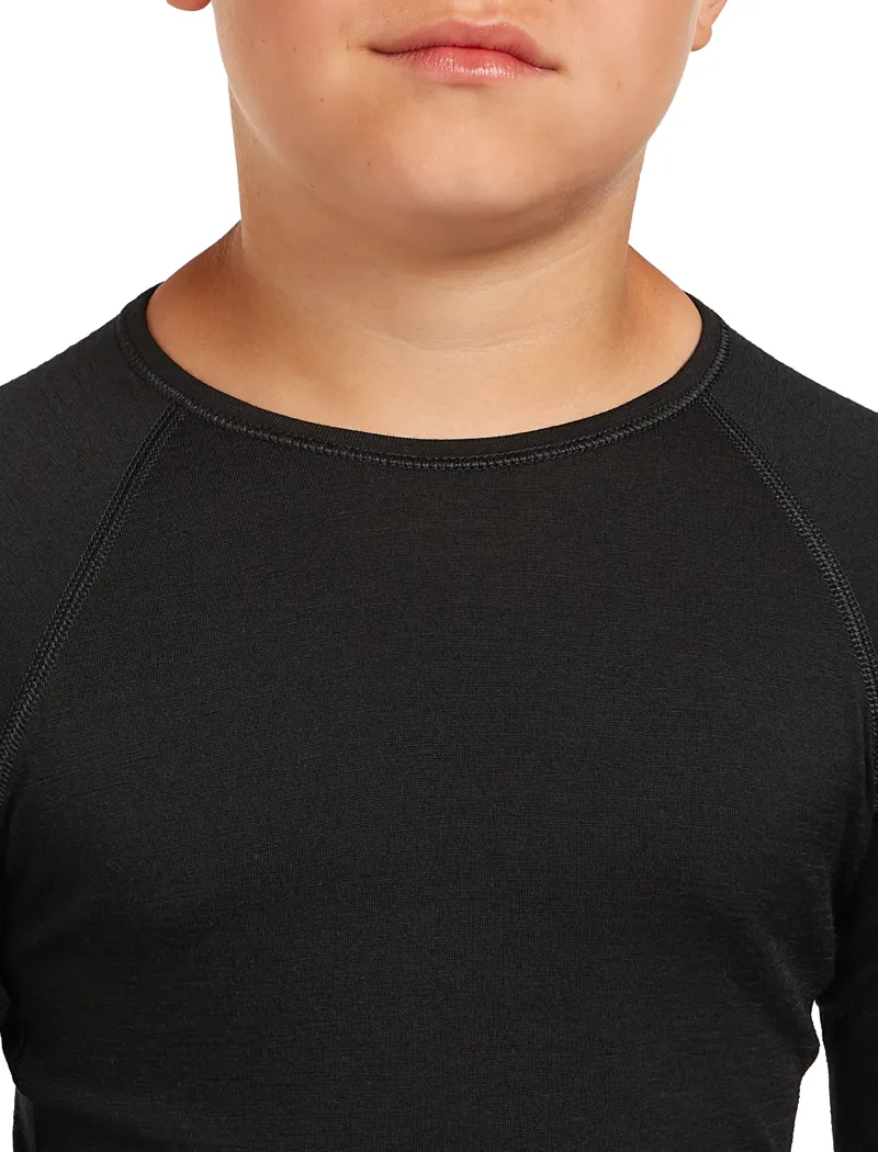 Icebreaker Kids 200 Oasis Long Sleeved Crew Tee - Black-8