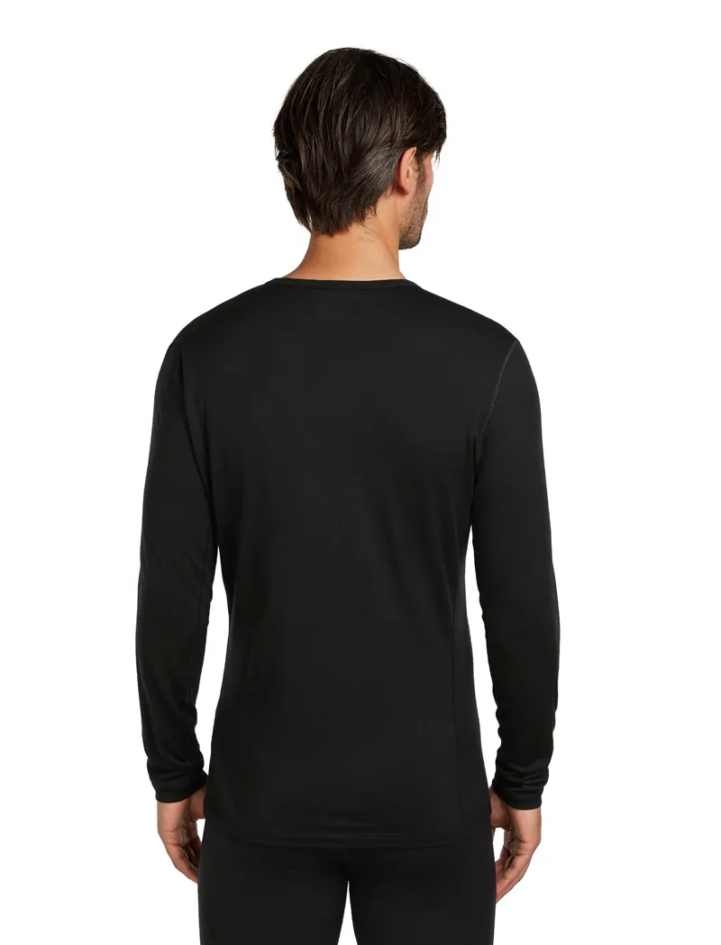 Icebreaker Mens 200 Oasis Long Sleeved Crew Tee - Black-3