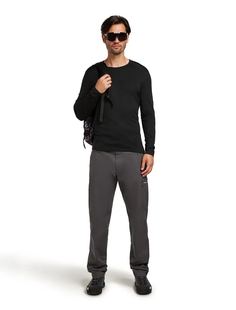 Icebreaker Mens 200 Oasis Long Sleeved Crew Tee - Black-5
