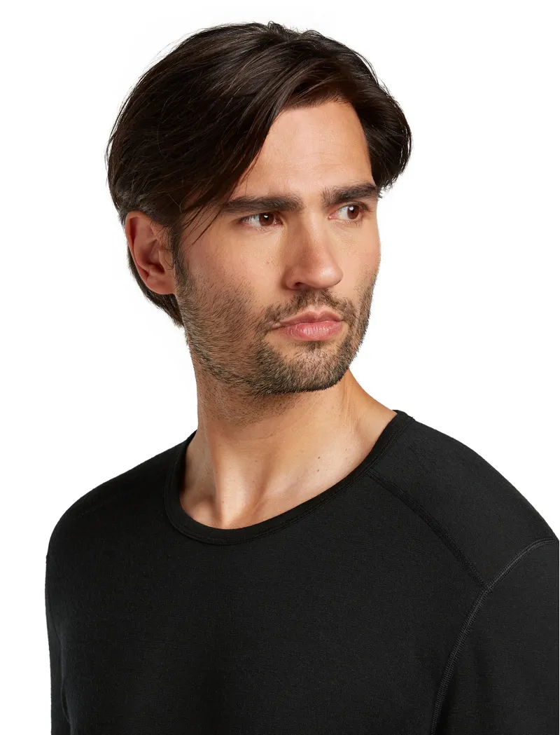 Icebreaker Mens 200 Oasis Long Sleeved Crew Tee - Black-6