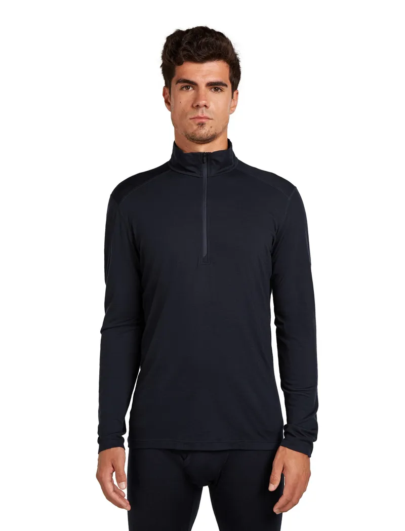 Icebreaker Mens 200 Oasis Long Sleeved Half Zip Tee - Midnight Navy-3