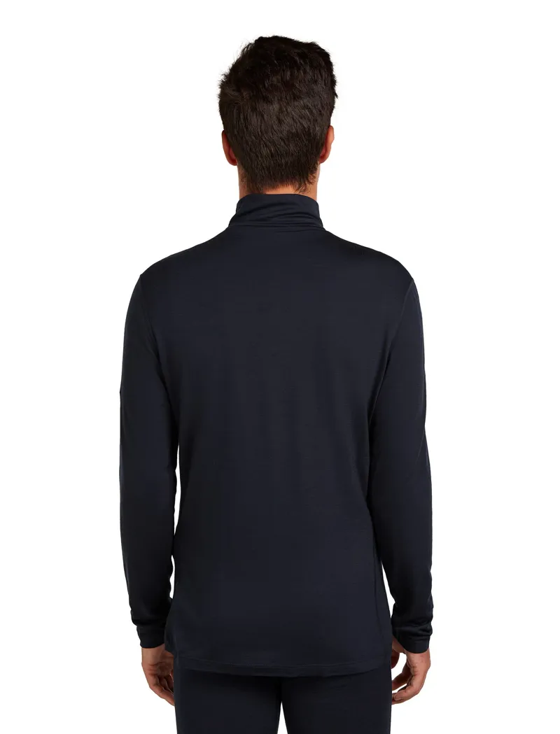 Icebreaker Mens 200 Oasis Long Sleeved Half Zip Tee - Midnight Navy-4