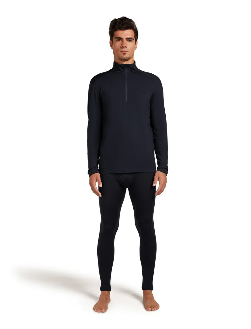 Icebreaker Mens 200 Oasis Long Sleeved Half Zip Tee - Midnight Navy-5
