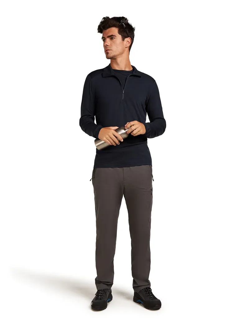 Icebreaker Mens 200 Oasis Long Sleeved Half Zip Tee - Midnight Navy-6