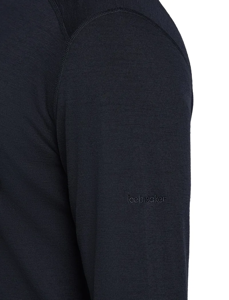 Icebreaker Mens 200 Oasis Long Sleeved Half Zip Tee - Midnight Navy-9