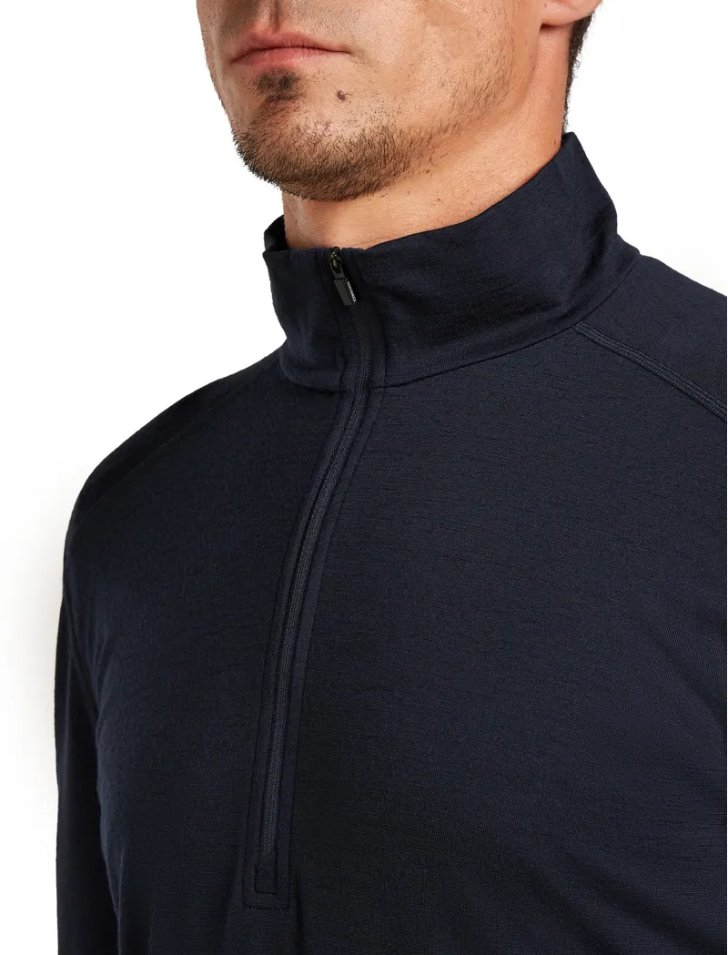 Icebreaker Mens 200 Oasis Long Sleeved Half Zip Tee - Midnight Navy-8