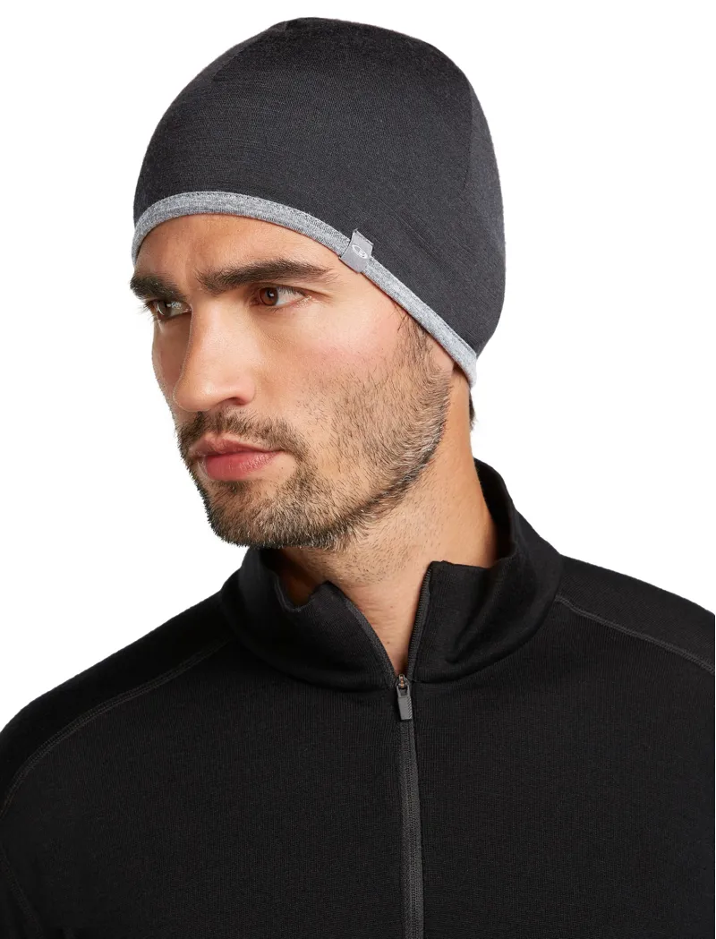 Icebreaker 200 Oasis Reversible Beanie - Black-Gritstone Heather-4