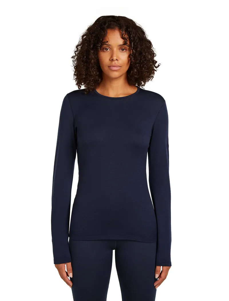 Icebreaker Womens 260 Tech Long Sleeved Crew Tee - Midnight Navy-3