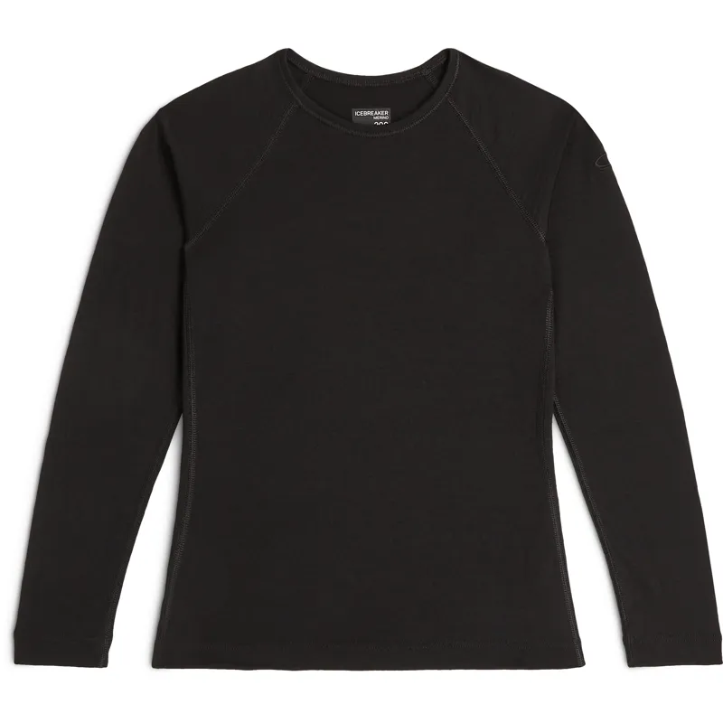 Icebreaker Kids 200 Oasis Long Sleeved Crew Tee - Black-1