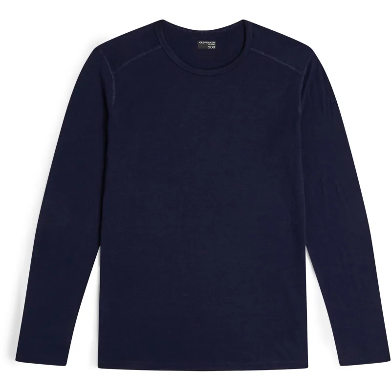 Icebreaker Mens 200 Oasis Long Sleeved Crew Tee - Midnight Navy-1