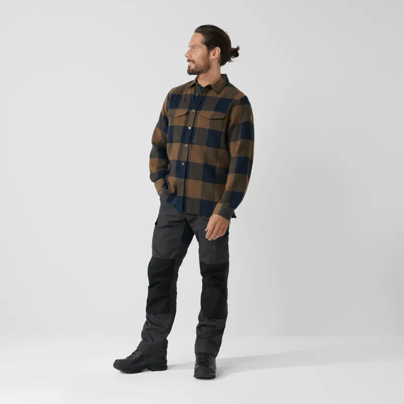 Fjallraven Mens Canada Shirt - Chestnut-Dark Navy-2