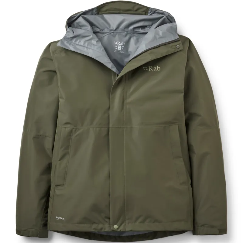 Rab Mens Downpour Jacket - Army