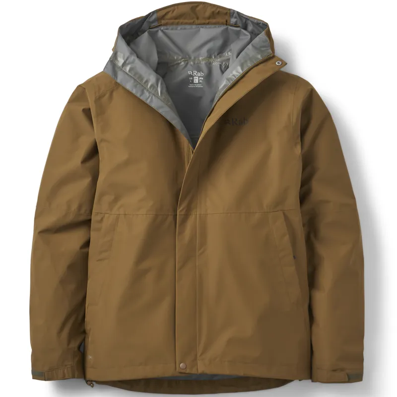 Rab Mens Downpour Jacket - Oak