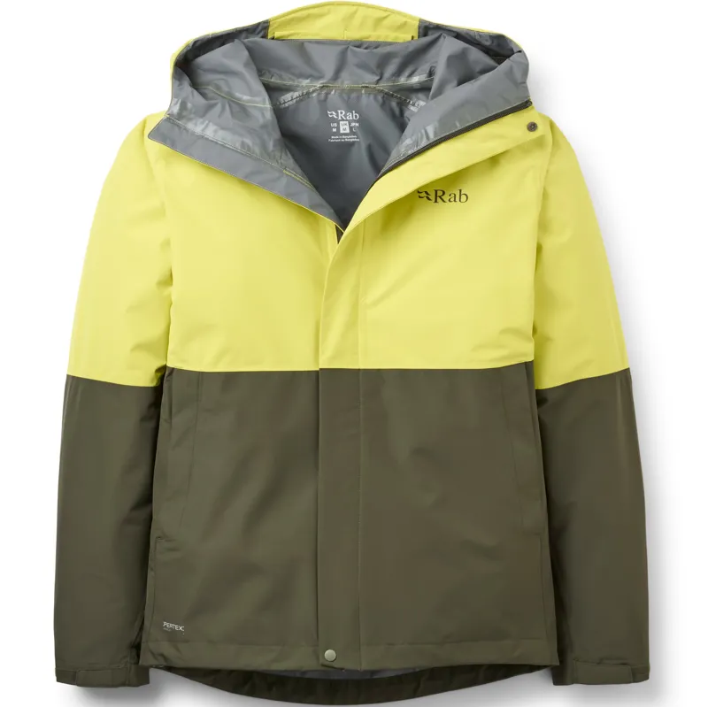 Rab Mens Downpour Jacket - Pollen-Army