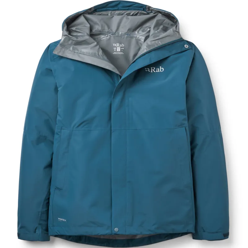 Rab Mens Downpour Jacket - Tempest Blue