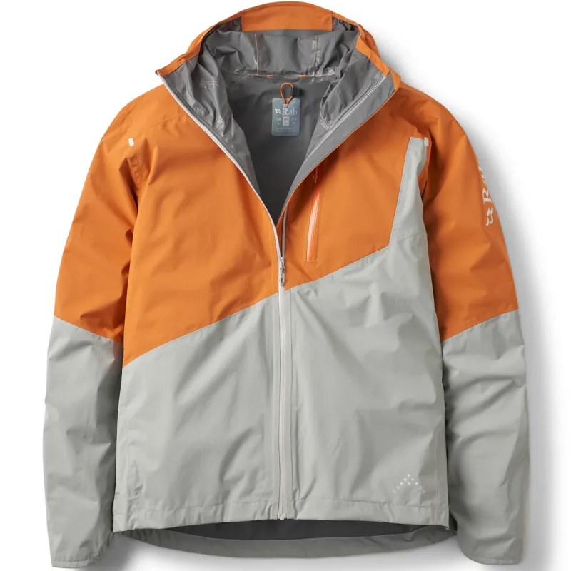 Rab Mens Downpour Trail Light Jacket - Dark Melba-Light Zinc