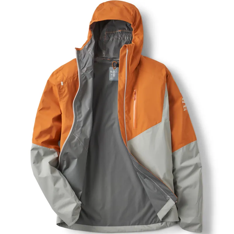 Rab Mens Downpour Trail Light Jacket - Dark Melba-Light Zinc-2