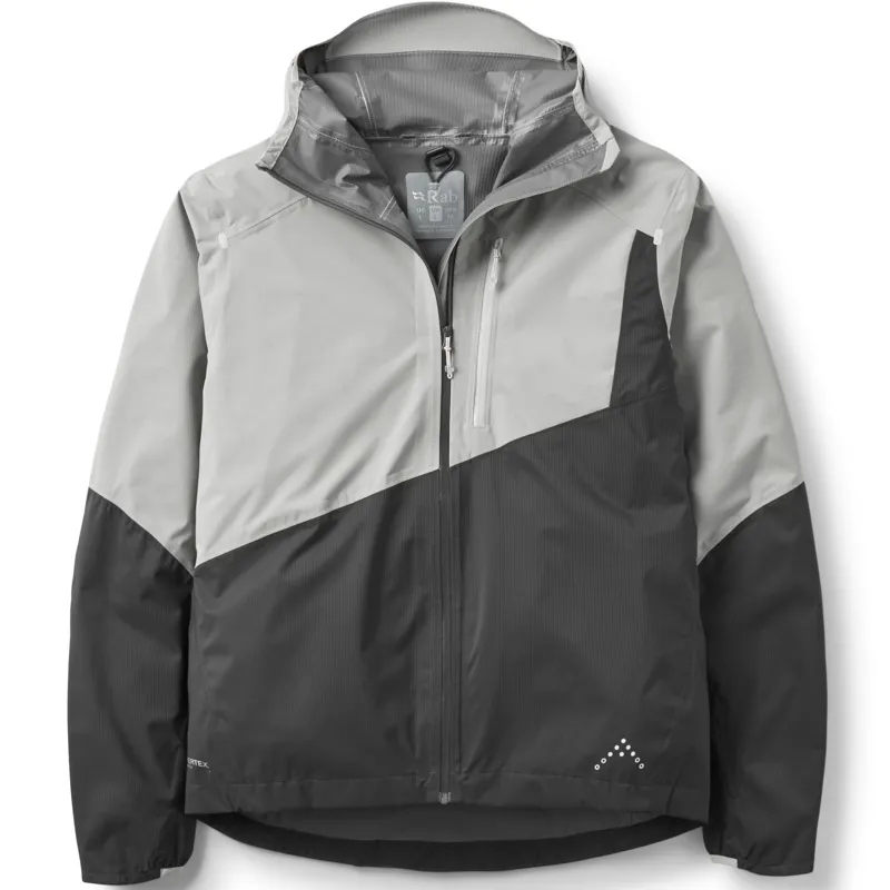 Rab Mens Downpour Trail Light Jacket - Light Zinc-Anthracite
