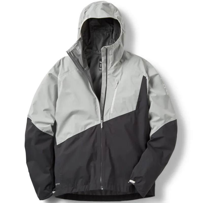 Rab Mens Downpour Trail Light Jacket - Light Zinc-Anthracite-1
