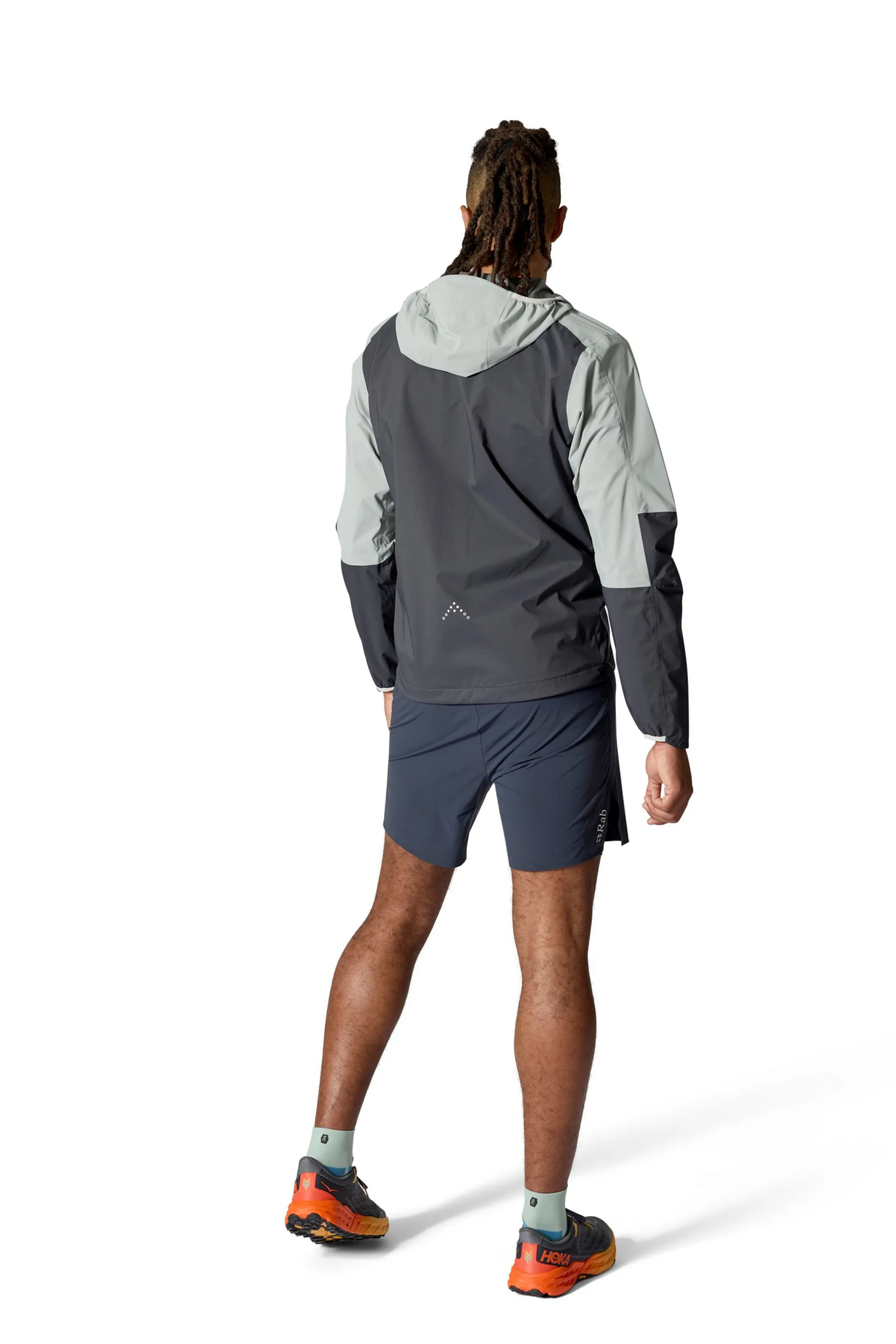 Rab Mens Downpour Trail Light Jacket - Light Zinc-Anthracite