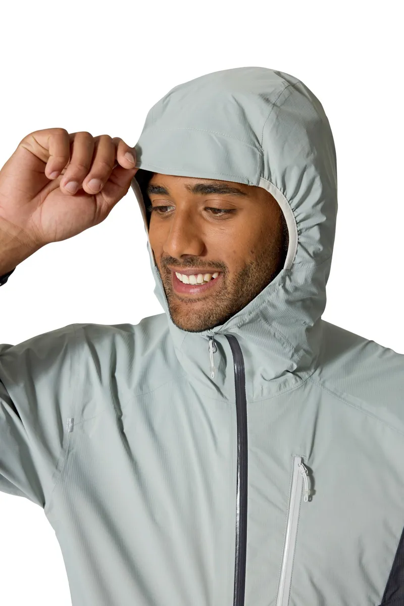 Rab Mens Downpour Trail Light Jacket - Light Zinc-Anthracite-10