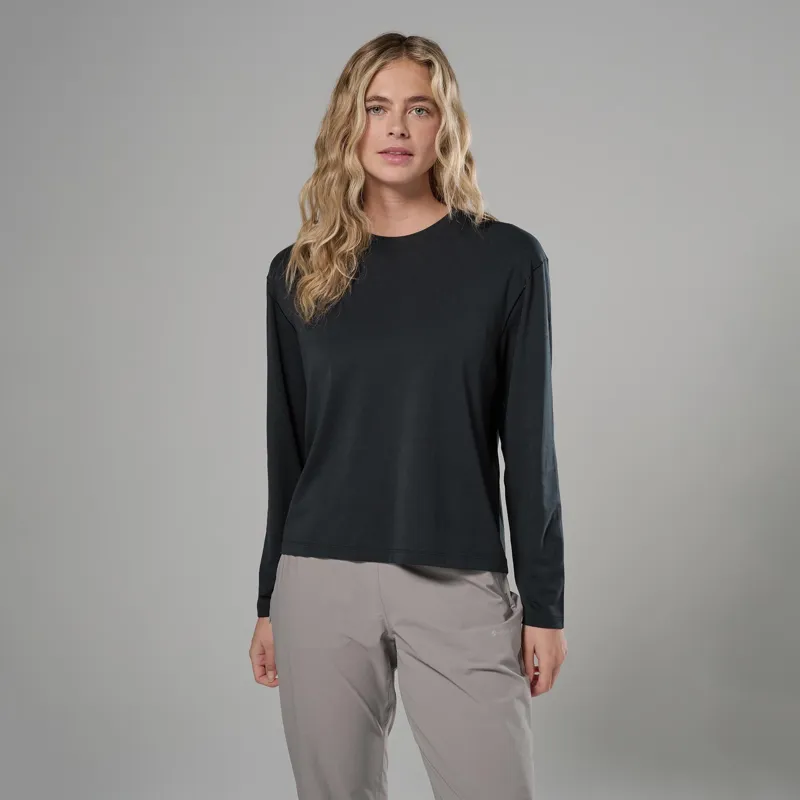 Montane Womens Alhena Long Sleeved T-Shirt - Black-1