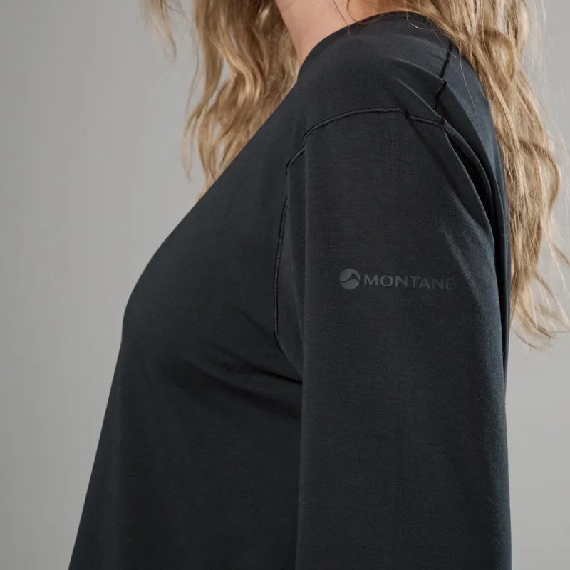 Montane Womens Alhena Long Sleeved T-Shirt - Black-4