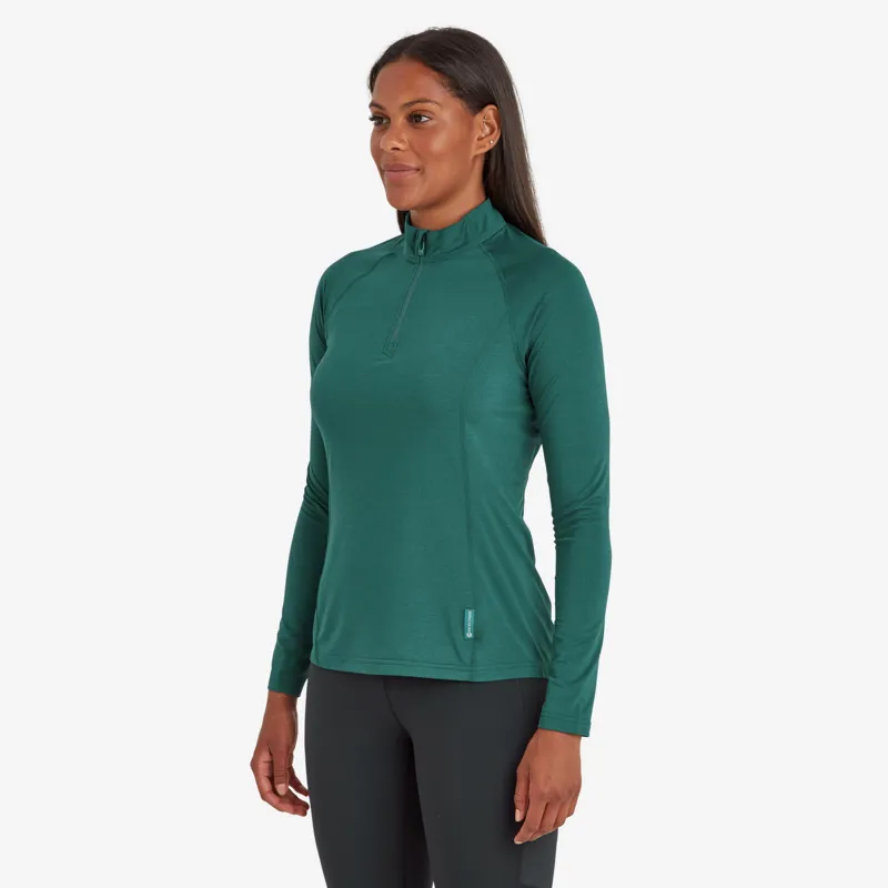 Montane Womens Dart Thermo Zip Neck - Dark Wakame Green-2