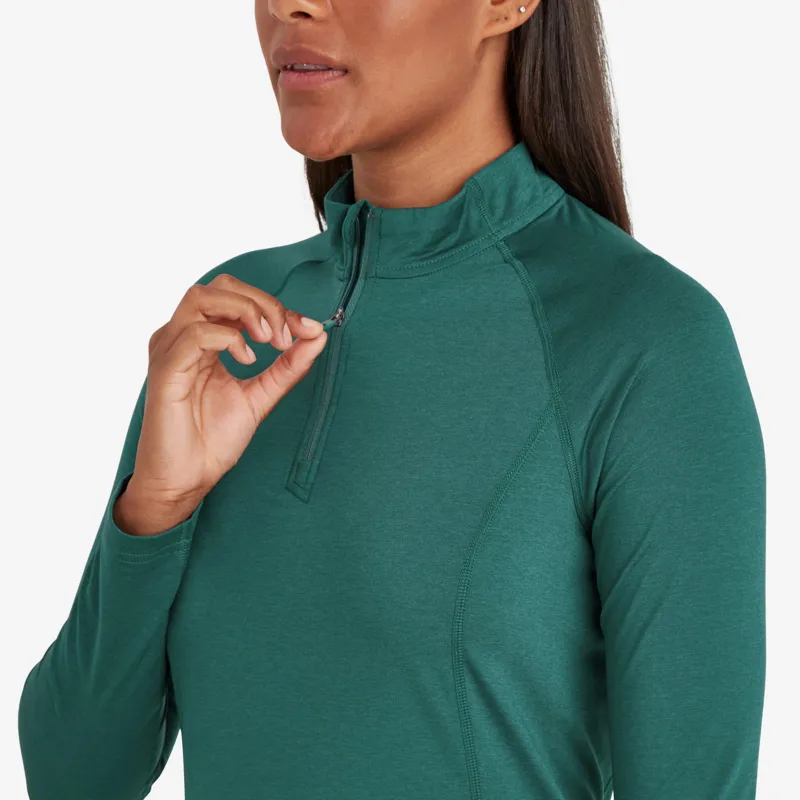 Montane Womens Dart Thermo Zip Neck - Dark Wakame Green-4