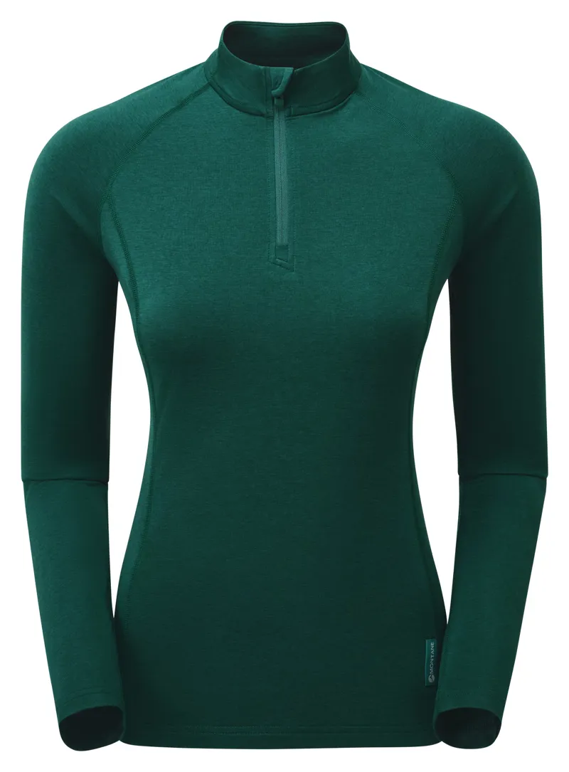 Montane Womens Dart Thermo Zip Neck - Dark Wakame Green
