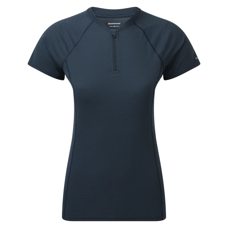Montane Womens Dart Nano Zip T-Shirt - Eclipse Blue