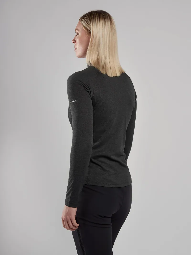 Montane Womens Dart Zip Neck T-Shirt - Black-2