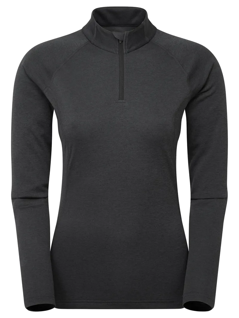 Montane Womens Dart Zip Neck T-Shirt - Black