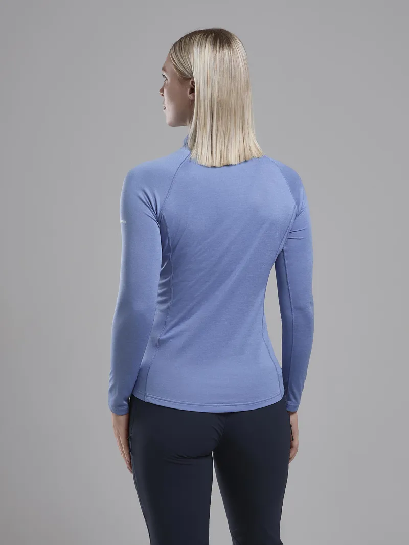 Montane Womens Dart Zip Neck T-Shirt - Cornflower-2