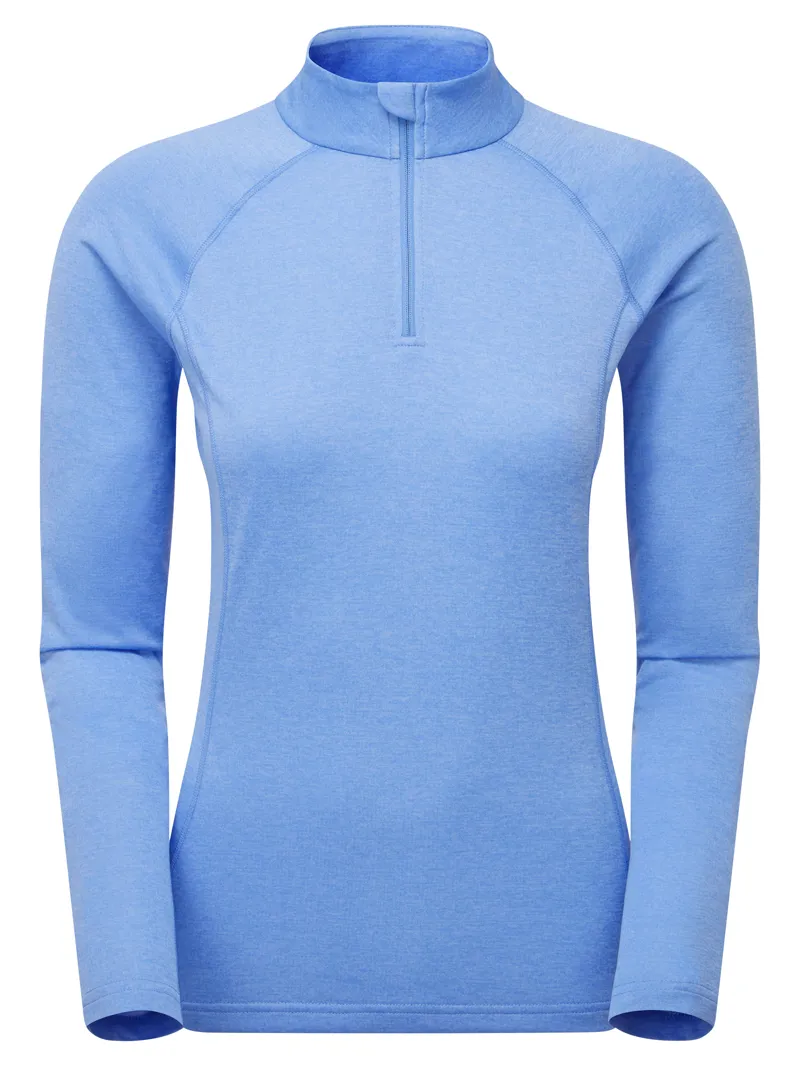 Montane Womens Dart Zip Neck T-Shirt - Cornflower