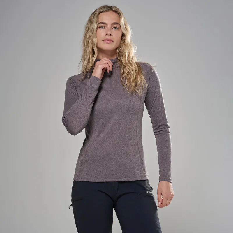 Montane Womens Dart Zip Neck T-Shirt - Dusk-1