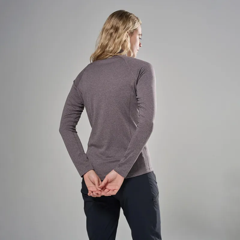 Montane Womens Dart Zip Neck T-Shirt - Dusk-2