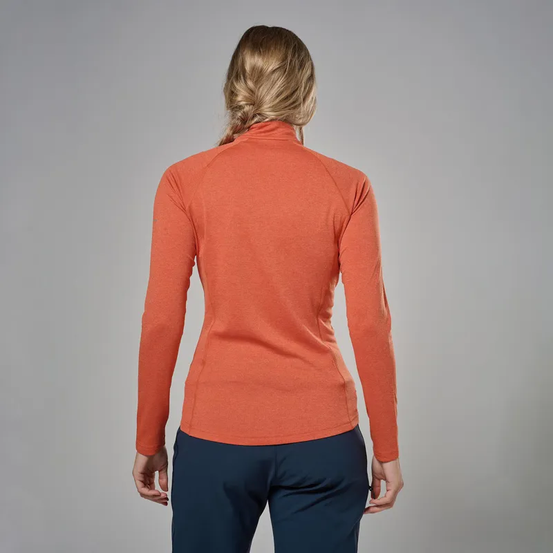 Montane Womens Dart Zip Neck T-Shirt - Lava-2