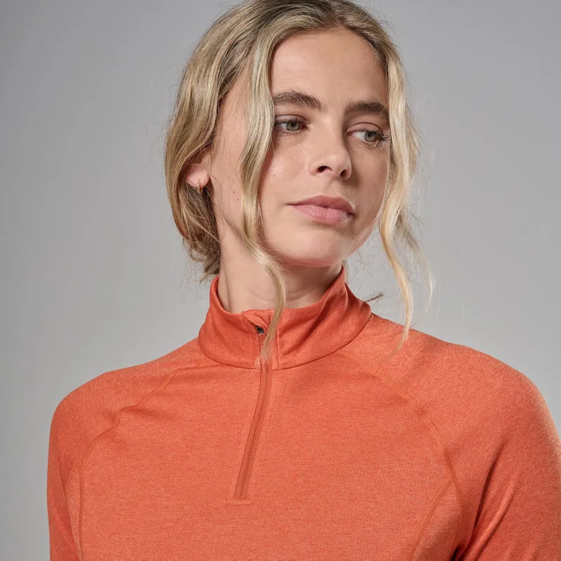 Montane Womens Dart Zip Neck T-Shirt - Lava-3