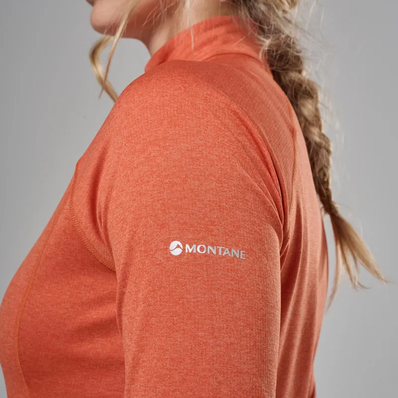 Montane Womens Dart Zip Neck T-Shirt - Lava-4