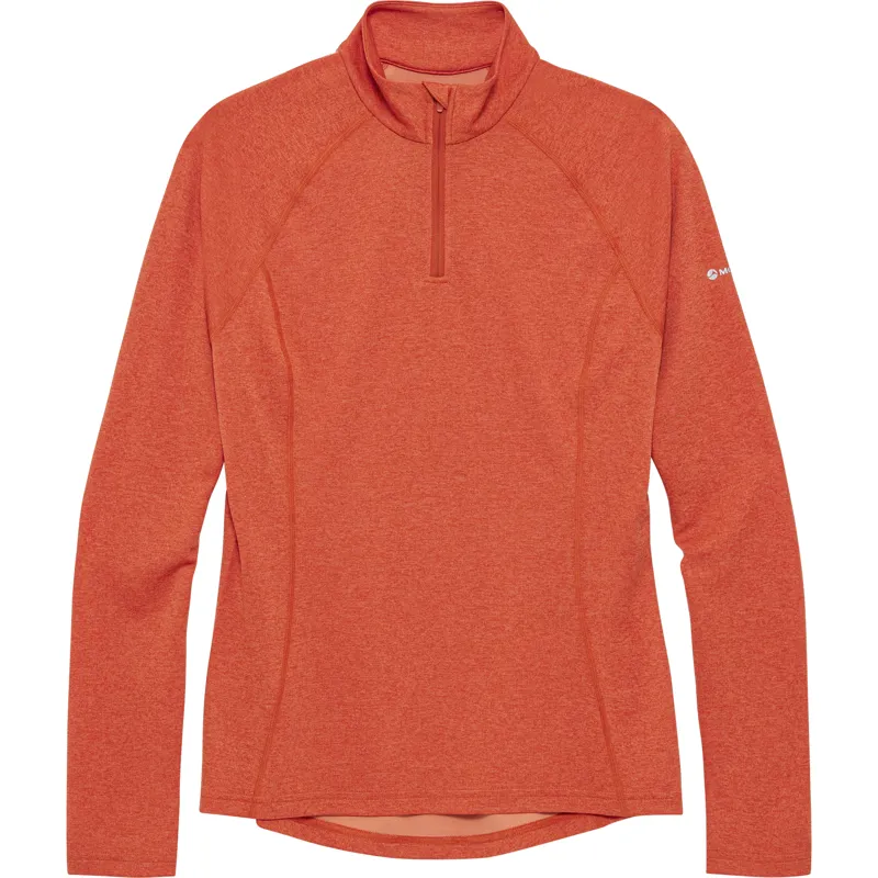 Montane Womens Dart Zip Neck T-Shirt - Lava