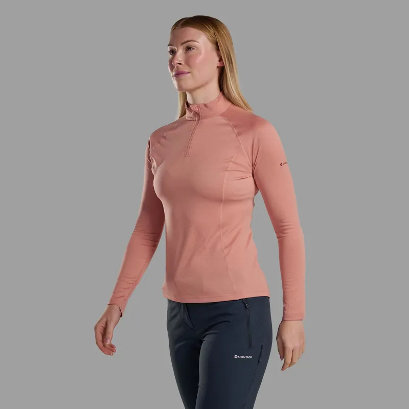 Montane Womens Dart Zip Neck T-Shirt - Pink Clay-1