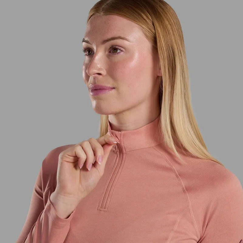 Montane Womens Dart Zip Neck T-Shirt - Pink Clay-3