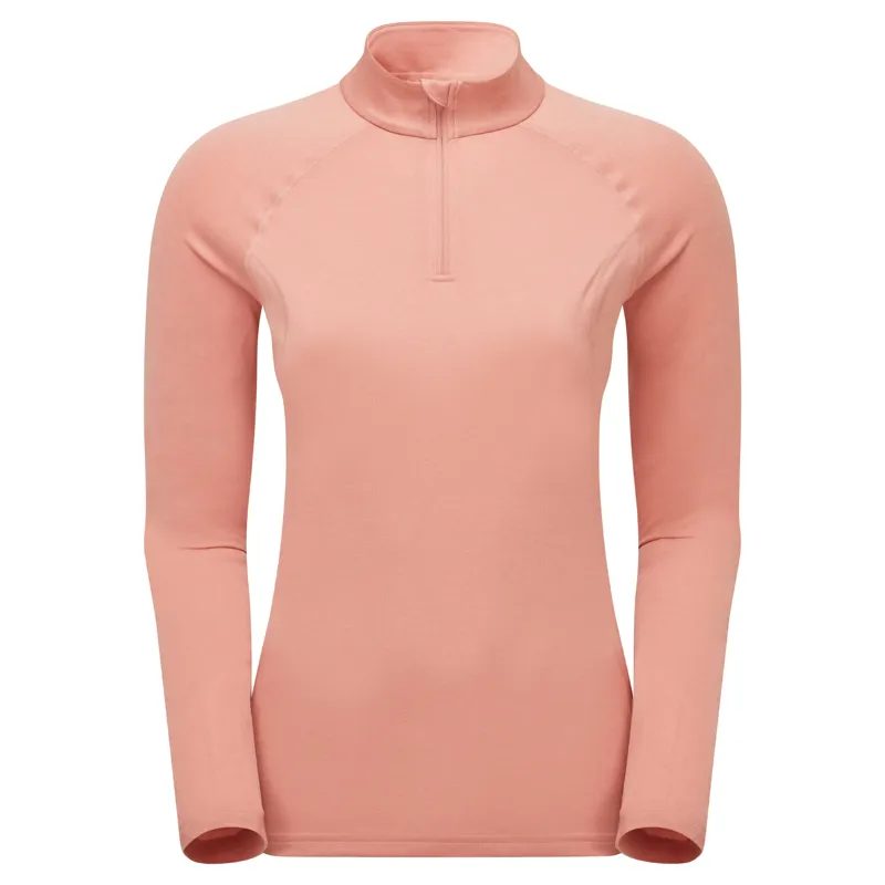 Montane Womens Dart Zip Neck T-Shirt - Pink Clay
