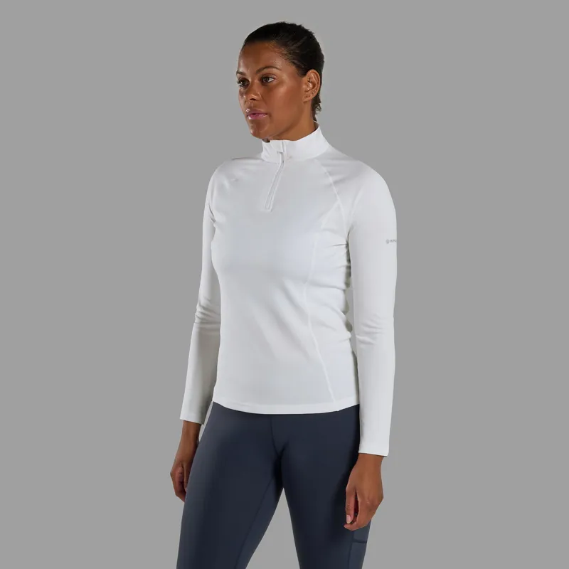 Montane Womens Dart Zip Neck T-Shirt - Powder-1