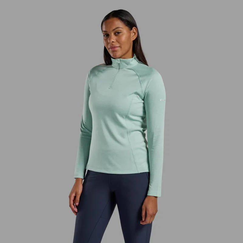 Montane Womens Dart Zip Neck T-Shirt - Sea Mist-1
