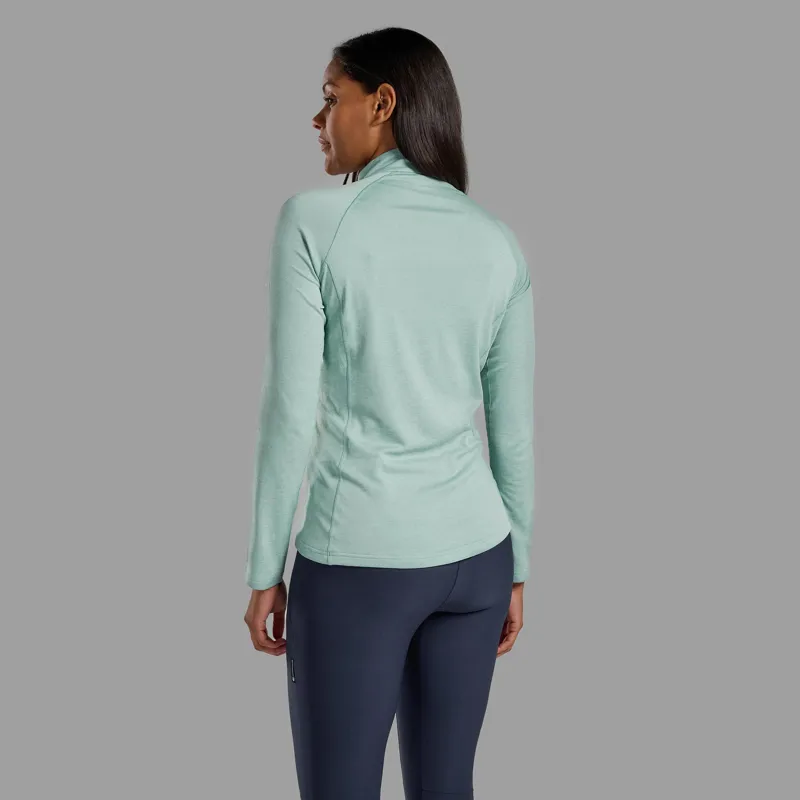 Montane Womens Dart Zip Neck T-Shirt - Sea Mist-2