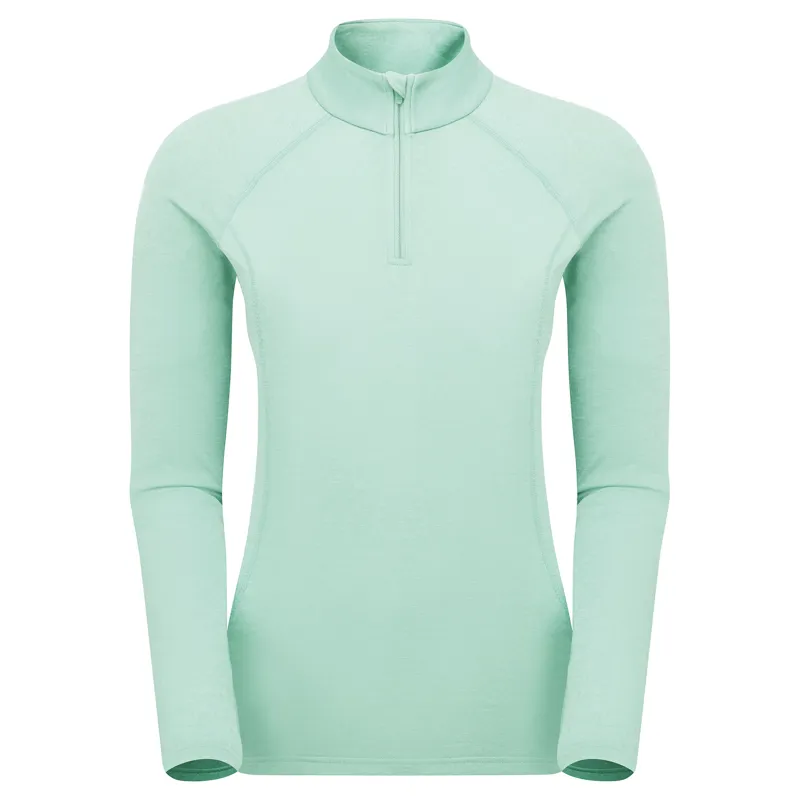 Montane Womens Dart Zip Neck T-Shirt - Sea Mist